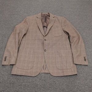 JKT New York Blazer Mens 44 Brown Plaid Tweed Sport Coat Jacket Casual‎